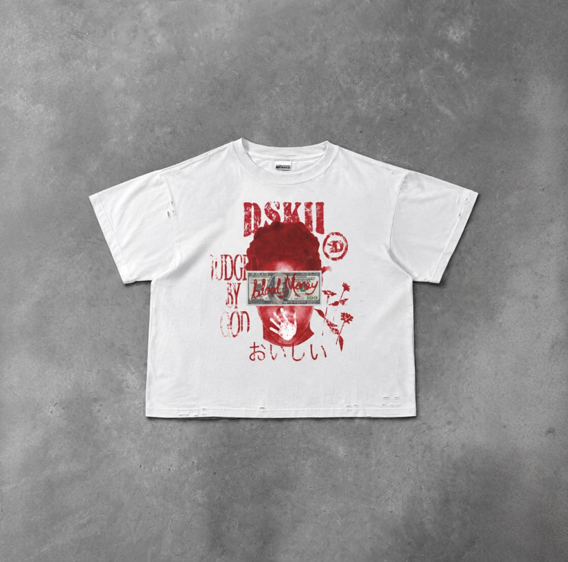 Blood money Boxy Tee (white)